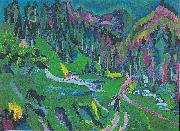 Ernst Ludwig Kirchner Landschaft Sertigtal Germany oil painting artist